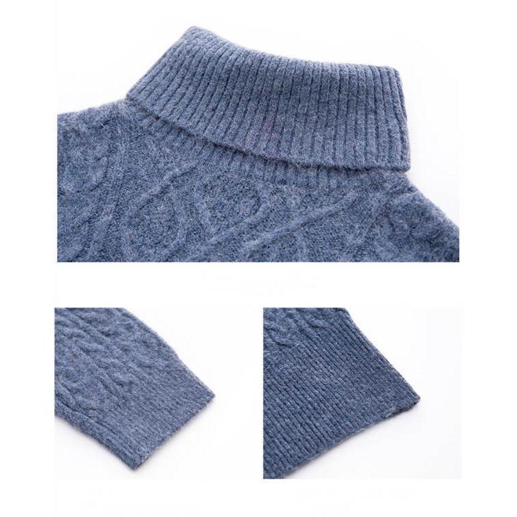 ニットワンピース レディース ミディアム丈 膝丈 ロング丈 長袖  タイト ケーブル編み タートル襟 タートルハイネック カジュアル ニット 暖かい スタンドカラー |  | 14