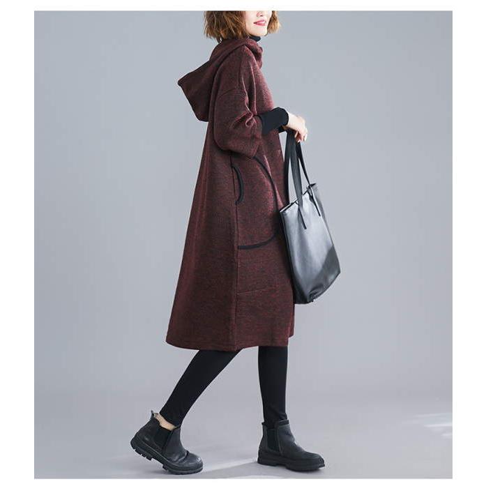 ニットワンピース レディース ロング タートルハイネック フード付き パーカーワンピ カジュアル ニット 暖かい 変形デザインスタンドカラー  秋(アパレル)宅 |  | 08