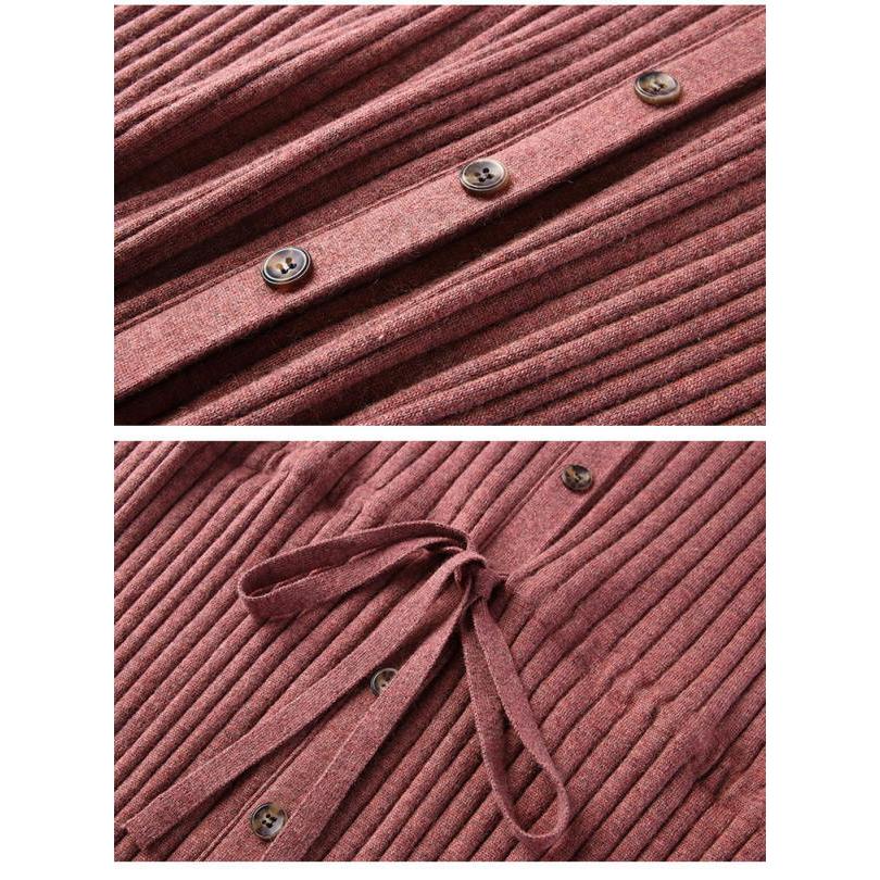 ニットワンピース ケーブル編み ハイネック  Aライン  長袖 ロングカーディガン レディース |  | 12