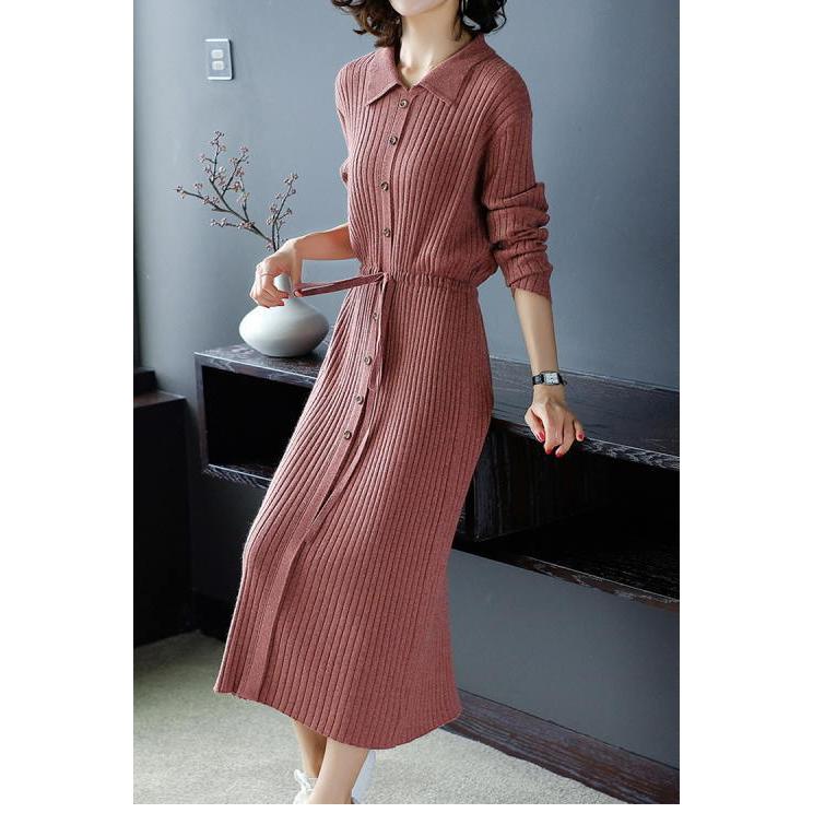 ニットワンピース ケーブル編み ハイネック  Aライン  長袖 ロングカーディガン レディース |  | 09