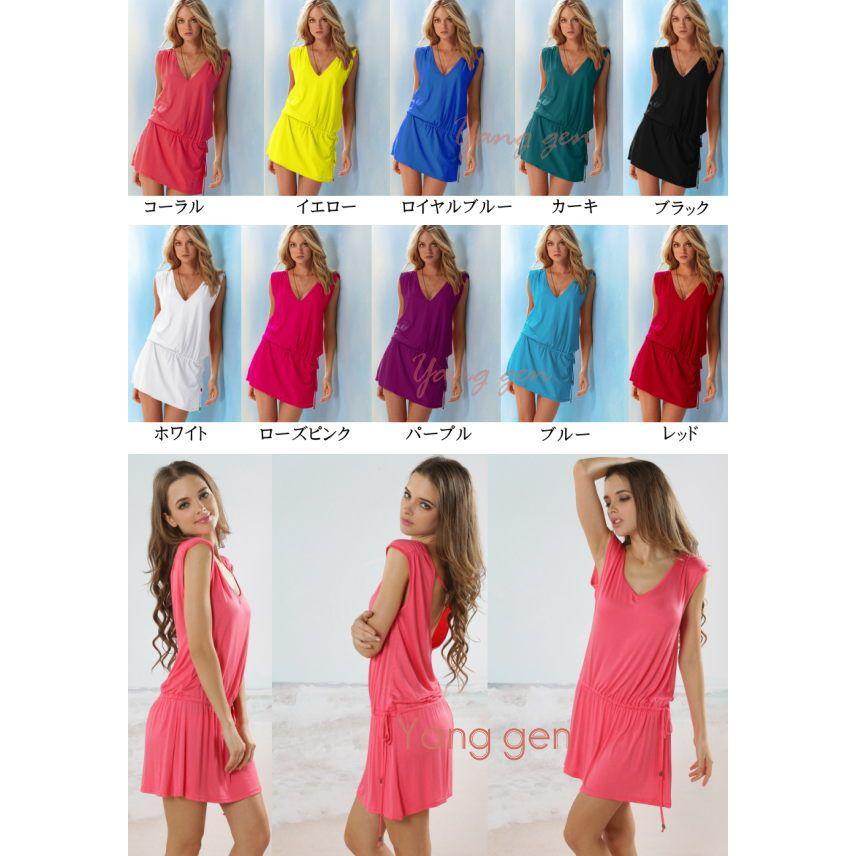 リゾート ワンピースシフォン マリン パレオ  ドルマン 体型カバー レディース |  | 01