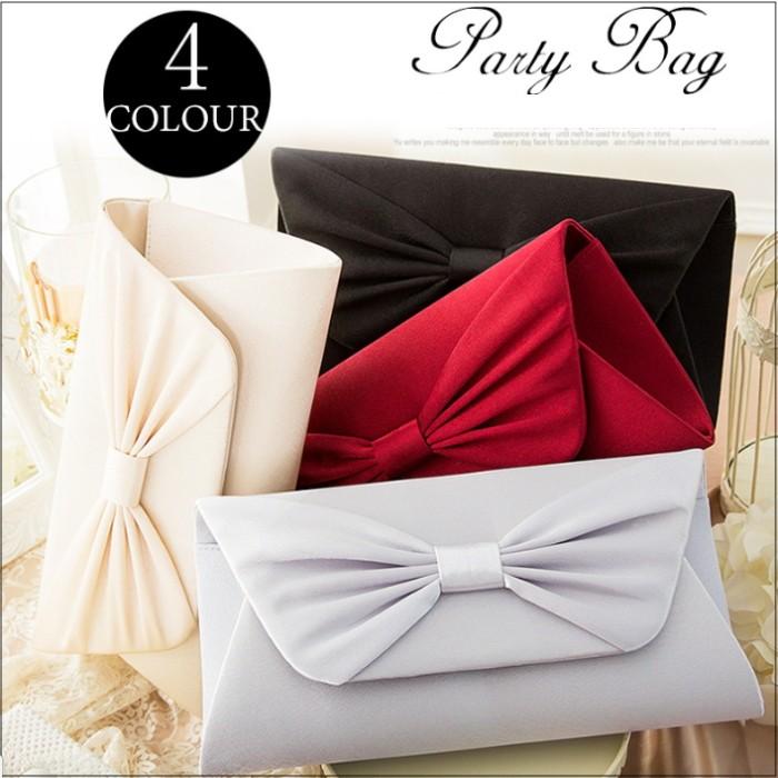 ハンドバッグ パーティーバッグ バッグ クラッチバッグ フォーマル リボン パール ビジュー レディース | 