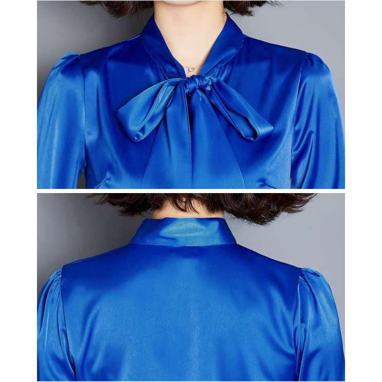 シャツ ブラウス レディース シフォン ボウタイ リボン 長袖 無地 トップス きれいめ tシャツ Tシャツ |  | 16