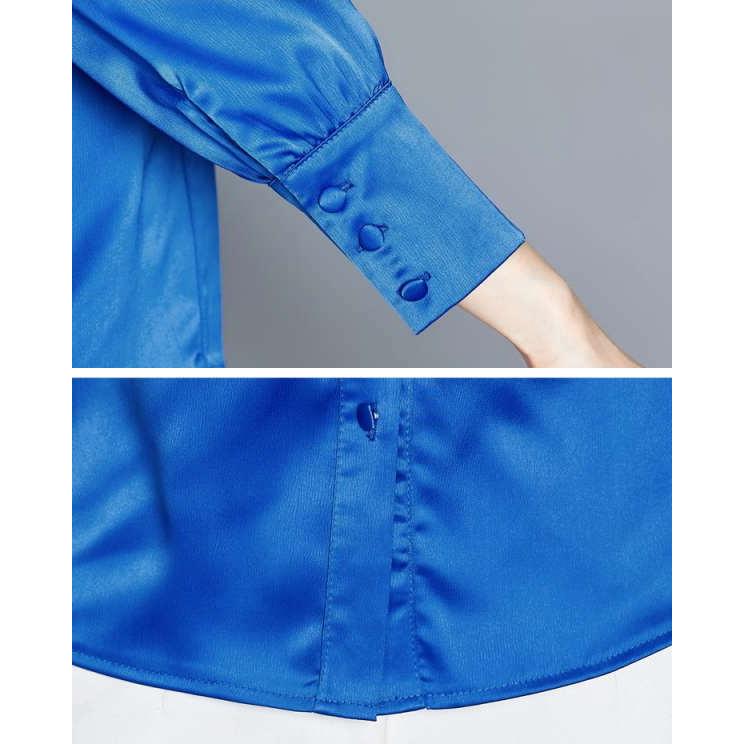 シャツ ブラウス レディース シフォン ボウタイ リボン 長袖 無地 トップス きれいめ tシャツ Tシャツ |  | 17