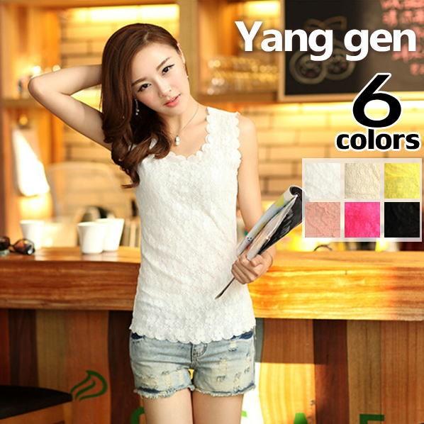 タンクトップ レディース 総レース 花柄レース  インナー キャミソール インナー | 