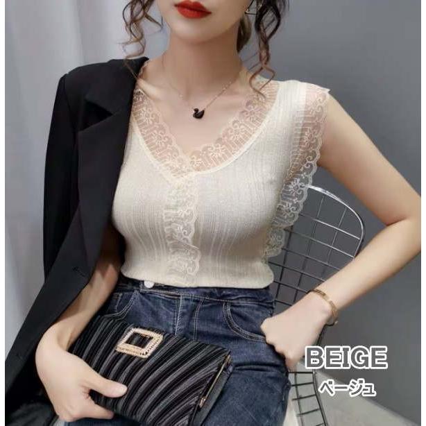 タンクトップ レディース 総レース 花柄レース  インナー キャミソール インナー |  | 04