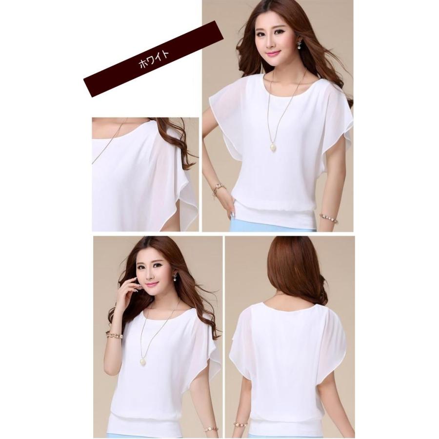 tシャツ Tシャツ Tシャツ トップス レディース 大きいサイズ 半袖 シフォンブラウス |  | 05