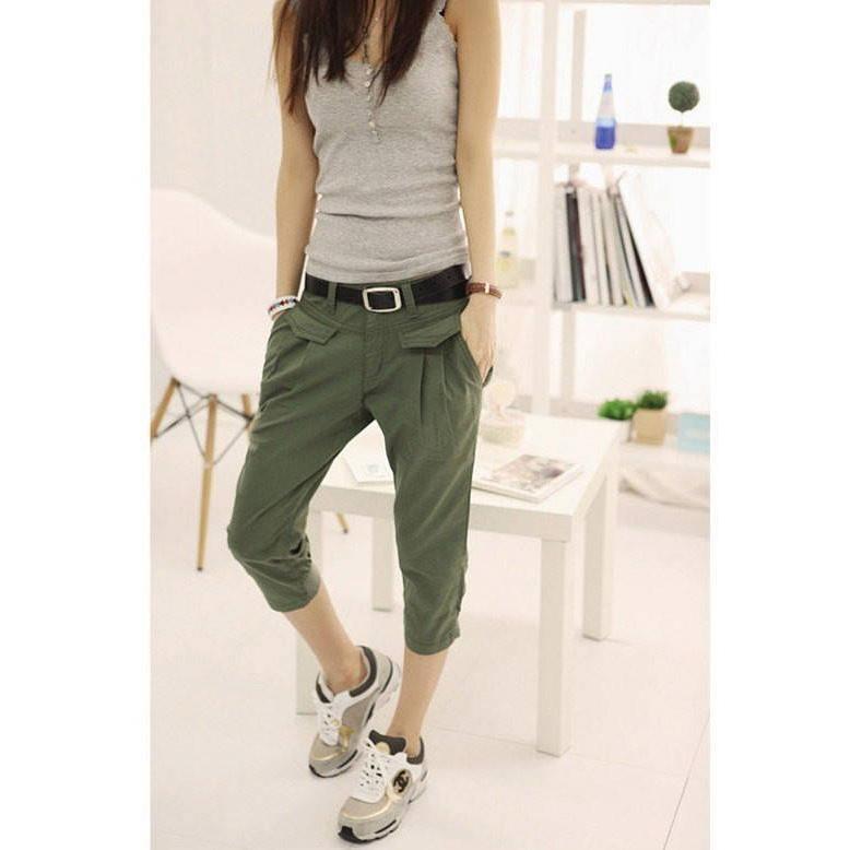 クロップドパンツ カーゴパンツ レディース チノパン ミリタリーパンツ 7分丈 ボトムス パンツ ベルト |  | 14