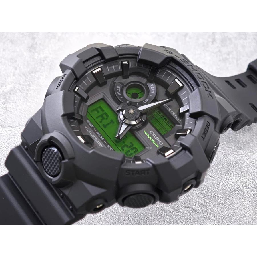 G-SHOCK カシオ GA-700BEG-1AJF ブラック エレクトログリーン フロント