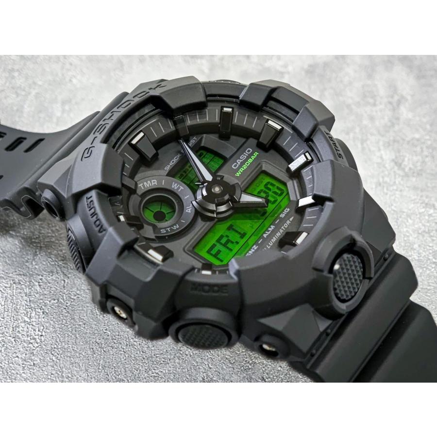 G-SHOCK カシオ GA-700BEG-1AJF ブラック エレクトログリーン フロント