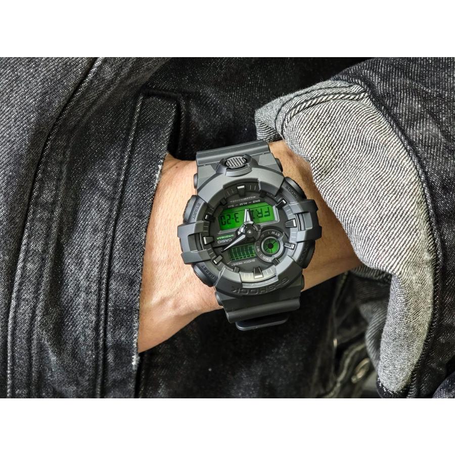G-SHOCK カシオ GA-700BEG-1AJF ブラック エレクトログリーン フロント