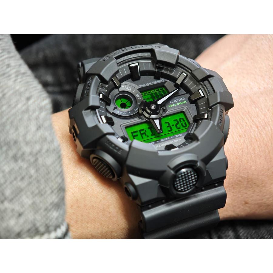 G-SHOCK カシオ GA-700BEG-1AJF ブラック エレクトログリーン フロント