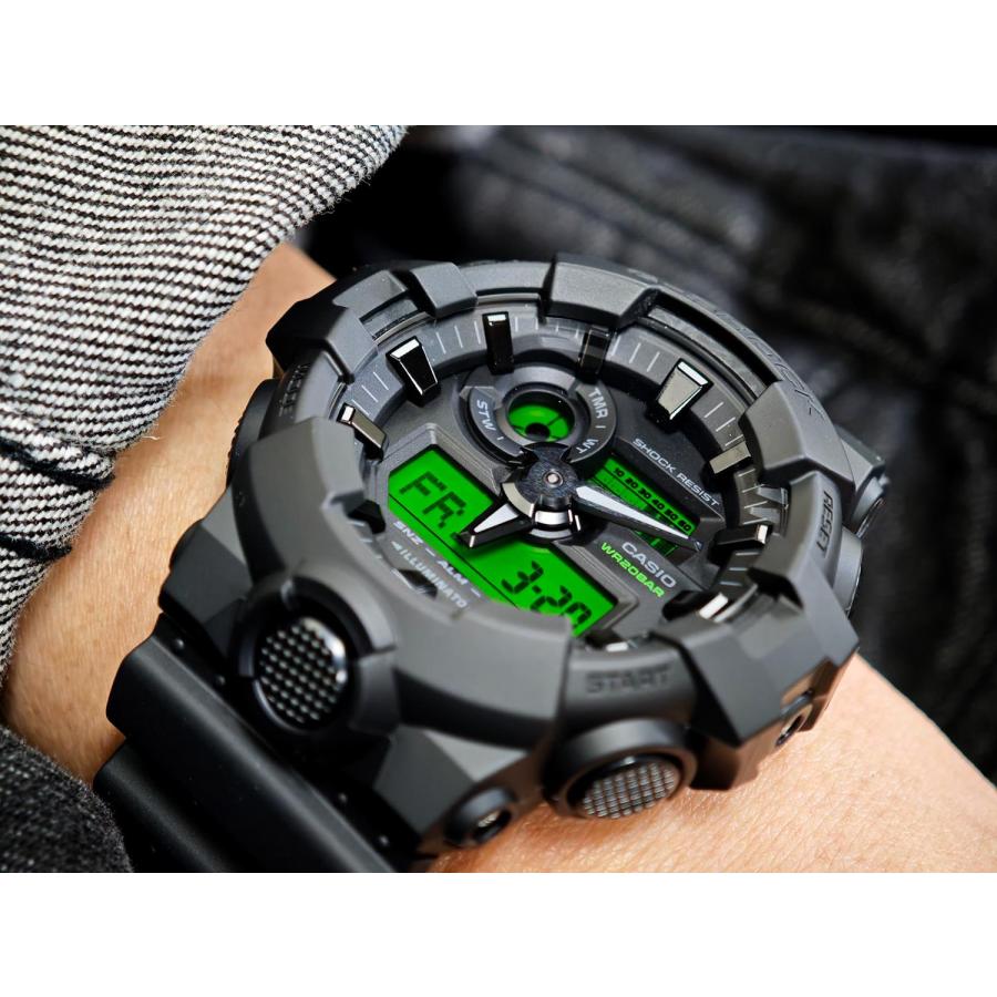 G-SHOCK カシオ GA-700BEG-1AJF ブラック エレクトログリーン フロント