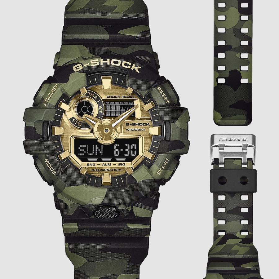 G-SHOCK カシオ BOLD CAMO Series GA-700CMG-3AJF AND GOLD 立体 