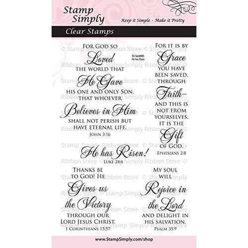 Stamp Simply Clear スタンプ イースター聖書 彼が復活したキリスト教 宗教的 4x6インチ シート 5枚｜yano73002｜02