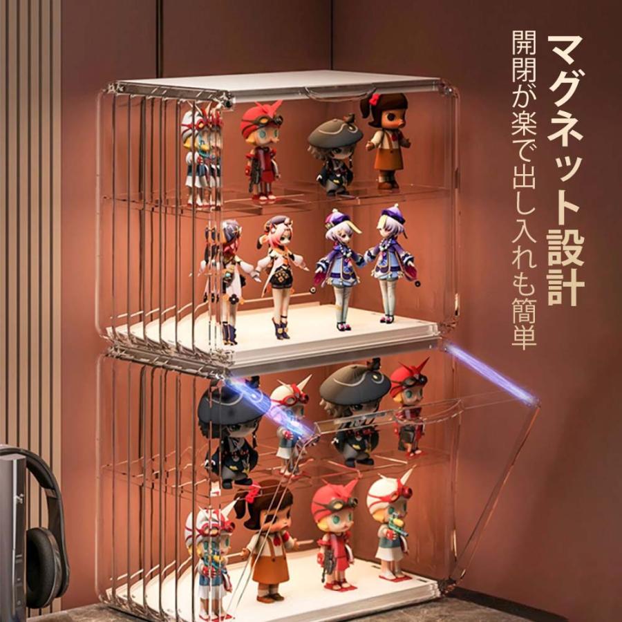 コレクションケース フィギュアケース アクリル 薄型 卓上 透明 防塵 コレクションケース棚 模型 展示用 透明扉 収納｜yanyan-beauty｜06