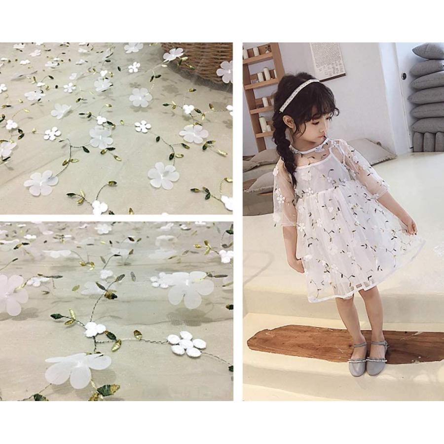 Iriz 3d三次元小花メッシュ刺繍レース生地diy子供服女性のドレス刺繍生地 ホワイト Yan Yan 通販 Yahoo ショッピング
