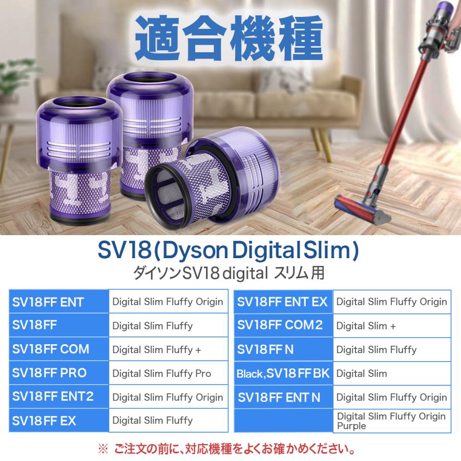 ダイソン SV18 フィルター 1個 互換品 掃除機 V10 SV18 デジタルスリム 交換用 フィルター 交換フィルター 互換フィルター sv18ff Digital Slim Fluffy｜yaostore｜03