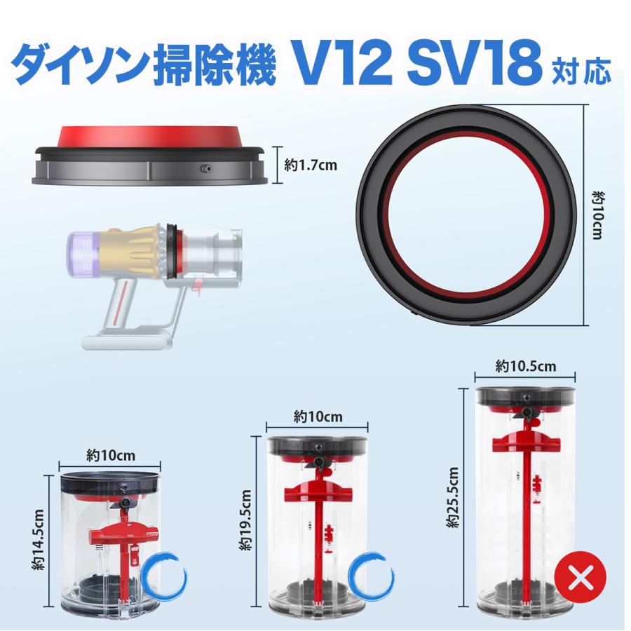 dyson ダイソン SV12 コードレスクリーナー 本体 ダストカップ セット ダイソン ダストカップ 蓋 パッキン リング クリアビン 互換品