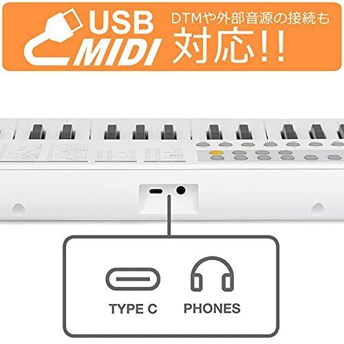 ONETONE ワントーン 電子キーボード ミニ37鍵盤 LEDディスプレイ搭載 USB-MIDI対応 日本語表記 OTK-37M/WH (USBケー｜yaoyorodu-store｜06