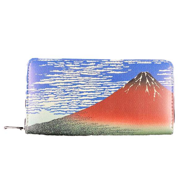 赤富士 長財布】 葛飾北斎 凱風快晴 富嶽三十六景 浮世絵 男女兼用