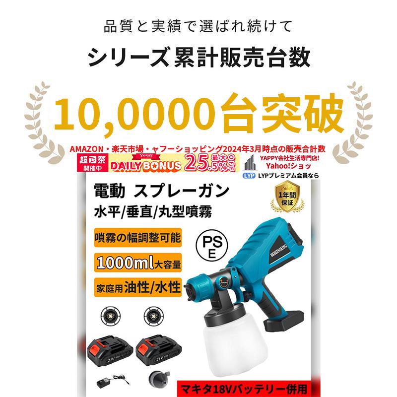 スプレーガン 電動 18Vバッテリー互換対応 塗装ガン 塗料 パワー スプレーガン 電動 18Vバッテリー互換対応 塗装ガン 塗料 パワー