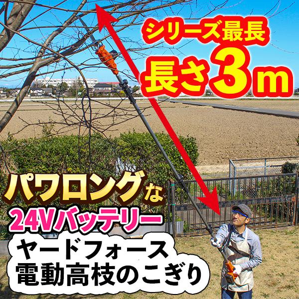 YARD FORCE（ヤードフォース） 高枝電動のこぎり 3m 「24Vコードレス