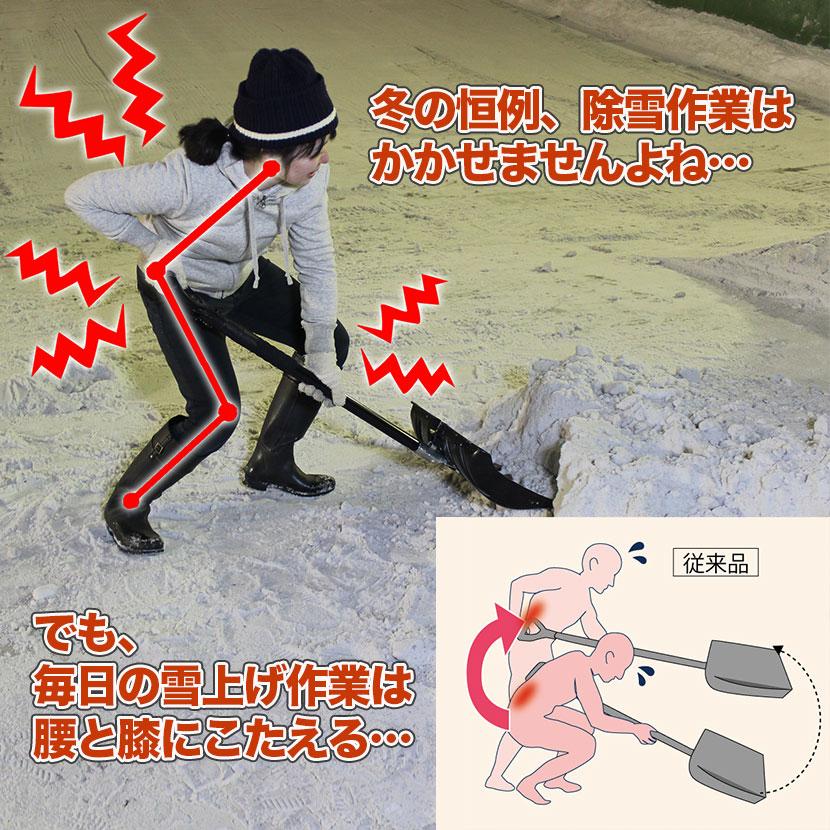 YARD FORCE（ヤードフォース） 雪かきスコップ サブハンドル付き 負担