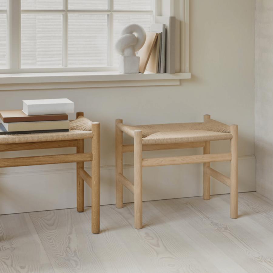CH53 Footstool ビーチ材 ソープ仕上げ ナチュラルペーパーコード 座面