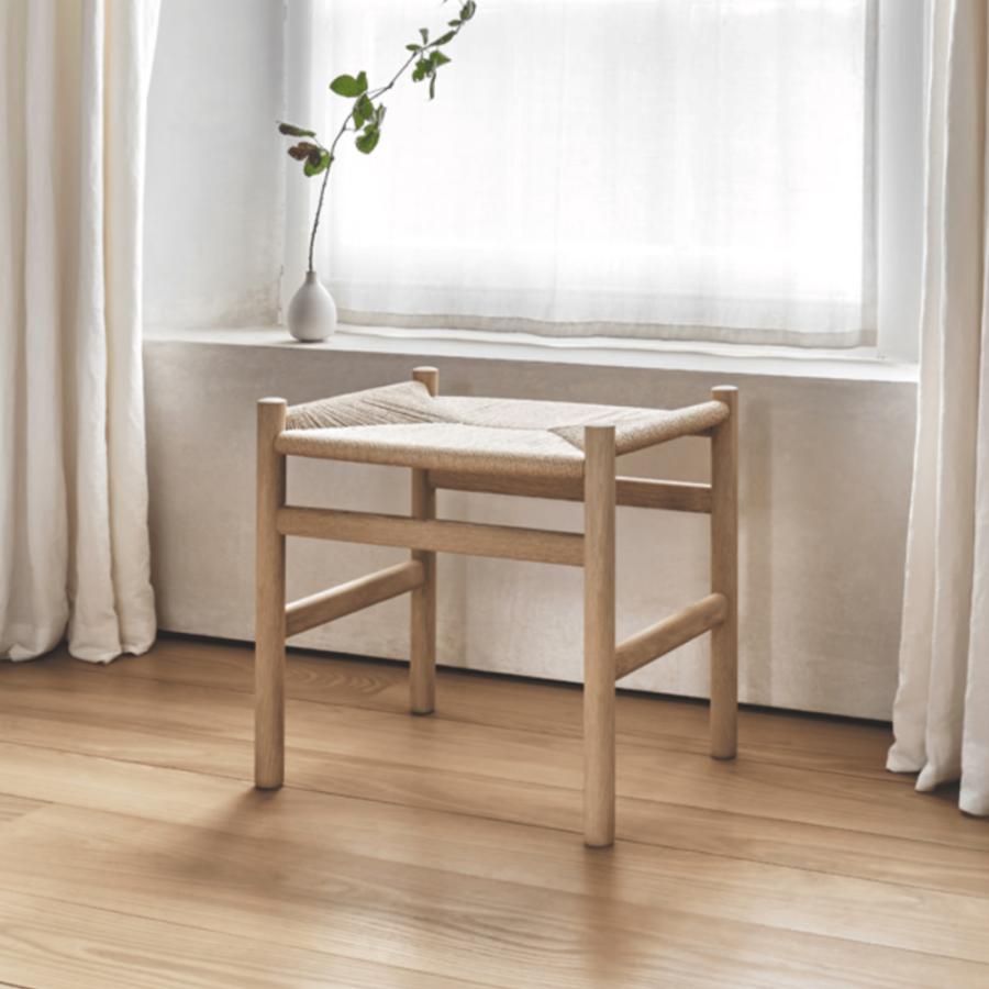 CH53 Footstool ビーチ材 ソープ仕上げ ナチュラルペーパーコード 座面 