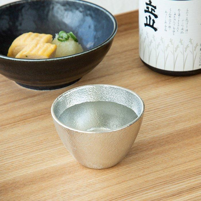 楽山焼 ぐい呑 お猪口 十一代 長岡空権 酒器 作家 共箱入り 能作 ぐい呑 501270◇NOUSAKU のうさく 錫100％ すず 富山県 高岡 化粧