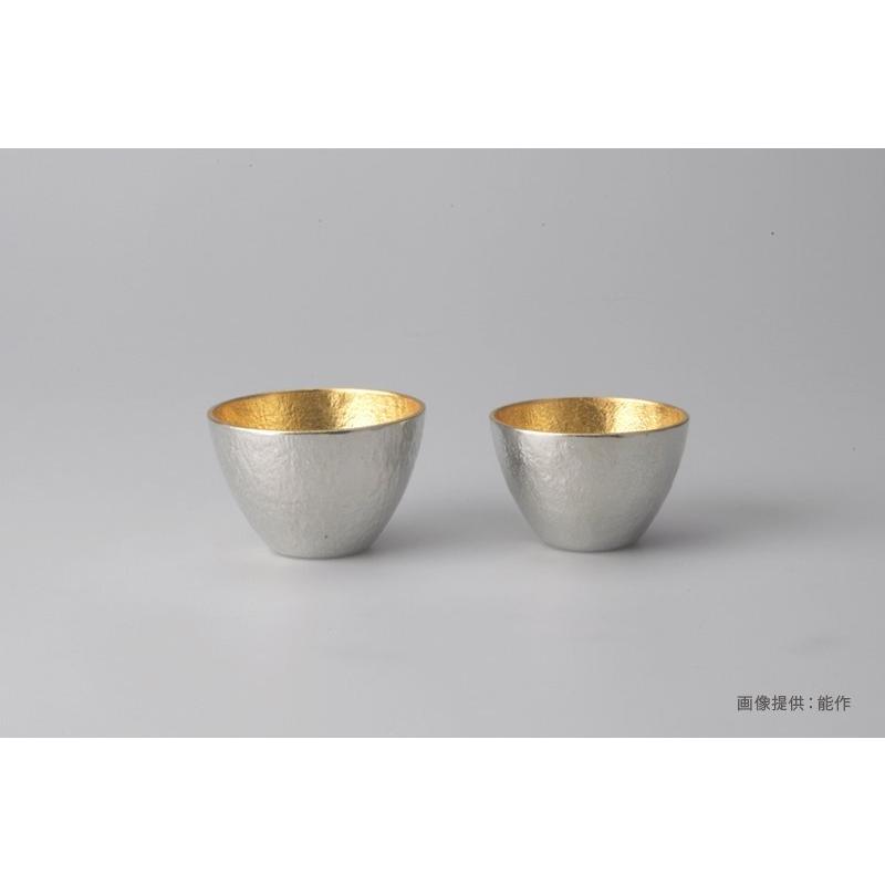 能作 ぐい呑 金箔 511270◇NOUSAKU のうさく 錫100％ すず 富山県高岡 