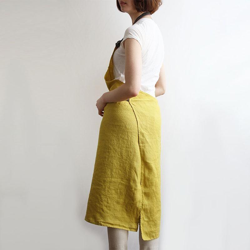 Lino e Lina（リーノエリーナ） リネンフルエプロン マノン ミモザ