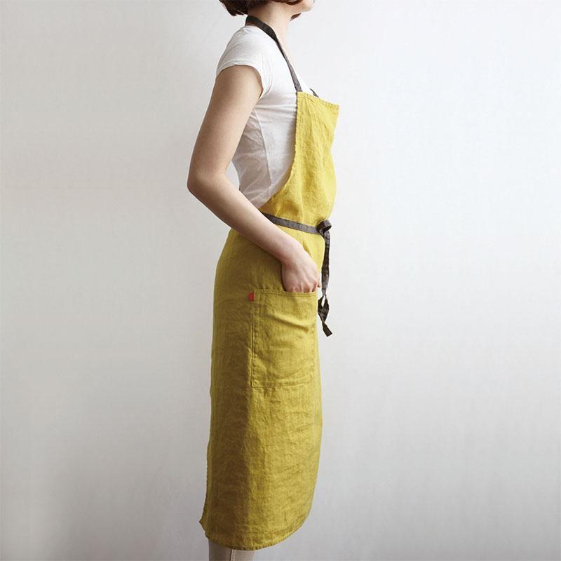 Lino e Lina（リーノエリーナ） リネンフルエプロン マノン ミモザ