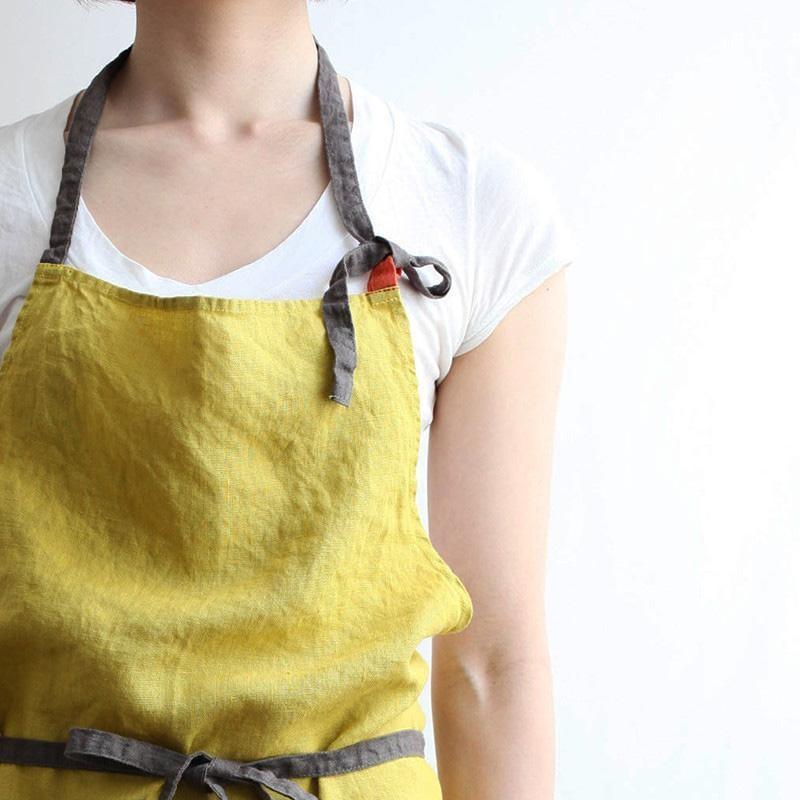 Lino e Lina（リーノエリーナ） リネンフルエプロン マノン ミモザ