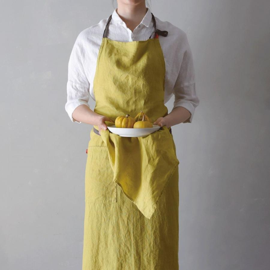Lino e Lina（リーノエリーナ） リネンフルエプロン マノン ミモザ