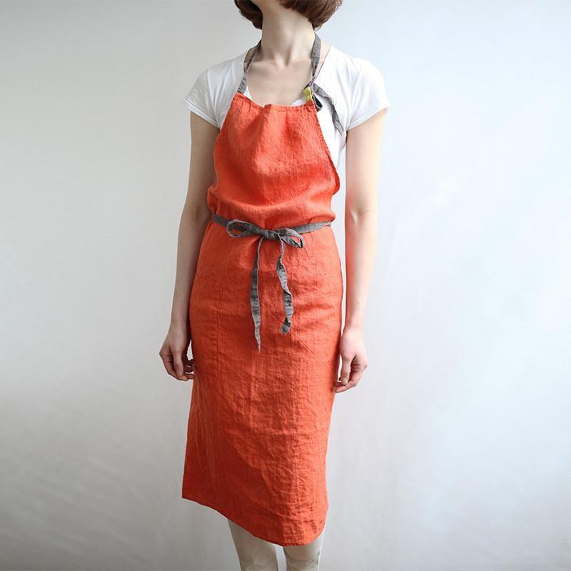 Lino e Lina（リーノエリーナ） リネンフルエプロン マノン タロッコ