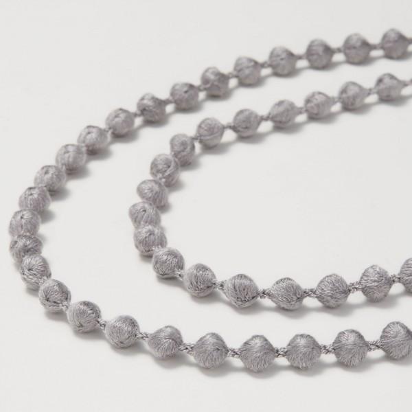 トリプルオゥ シルクネックレス スフィア D グレー 115cm SPS004