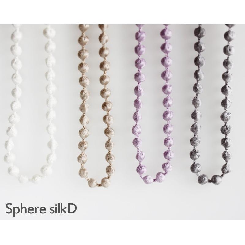 トリプルオゥ シルクネックレス スフィア D グレー 115cm SPS004