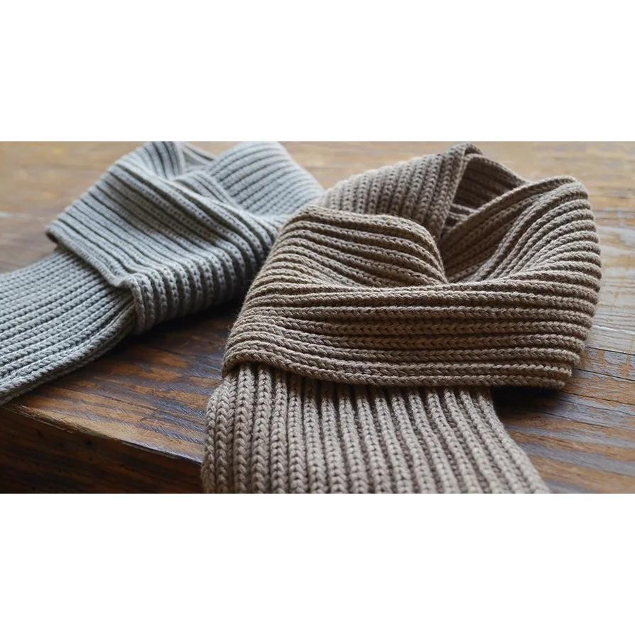 天衣無縫 ヤクとオーガニックコットン ショートマフラー グレー TS23W