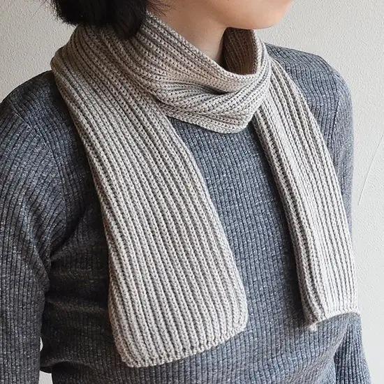 天衣無縫 ヤクとオーガニックコットン ショートマフラー グレー TS23W