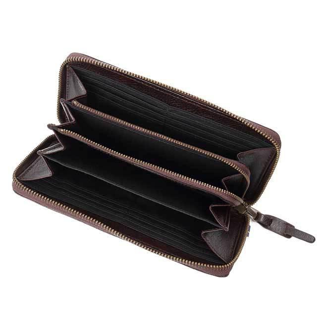 モズ] 長財布 ラウンドファスナー レザー SOLID ソリッド メンズ