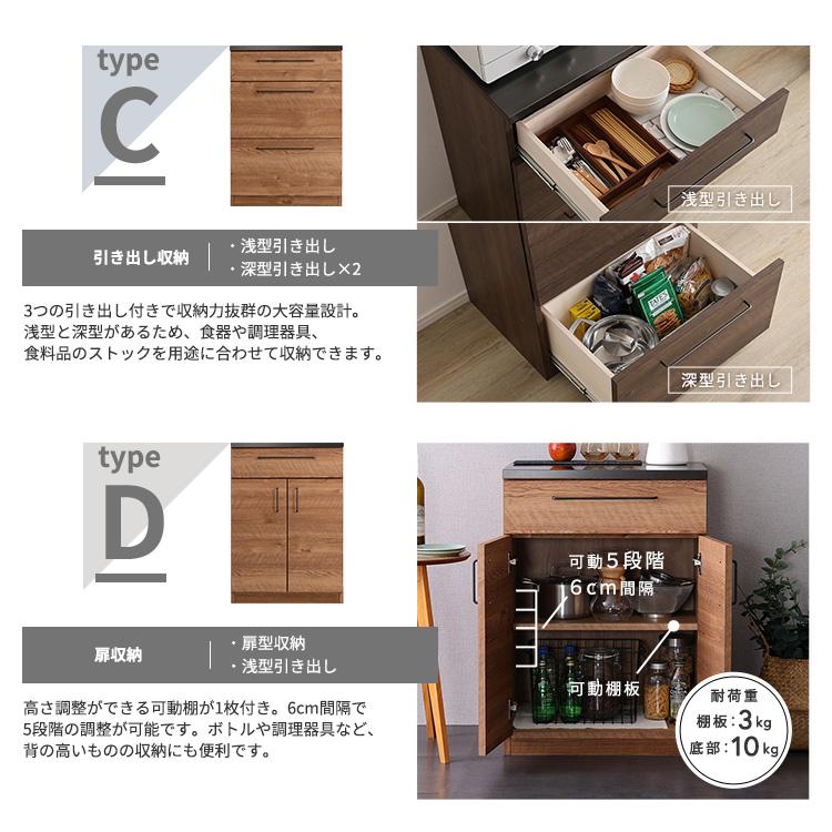 日本製　特殊鋼板を使った組み合わせキッチンカウンター　180cm　ゴミ箱上カウンター+ゴミ箱上カウンター+引き出し収納_9