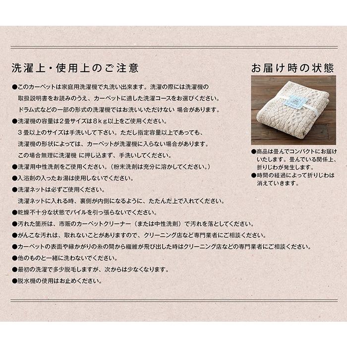 スミノエ ラグ 3畳 洗える 日本製 カレン 約185×240cm オールシーズン