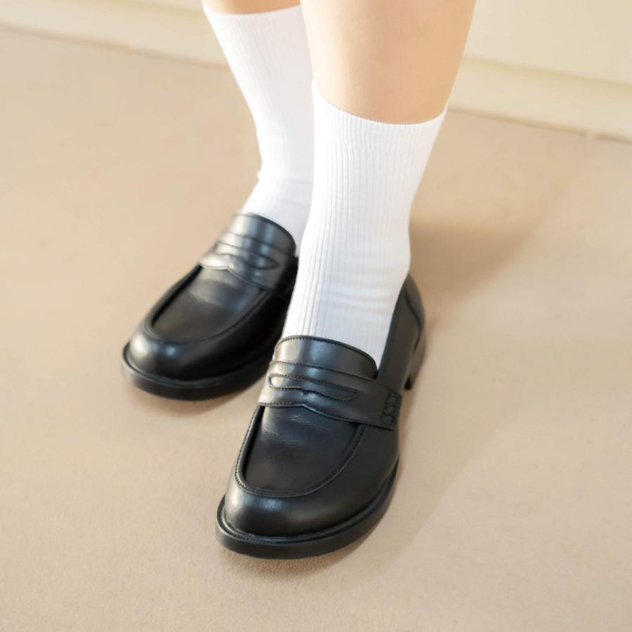 ローファー レディース 学生 スクール 大人 履きやすい 通学 通勤 入学式 卒業式 軽量 外反母趾 Belle ベル 幅広特注 A6407の画像