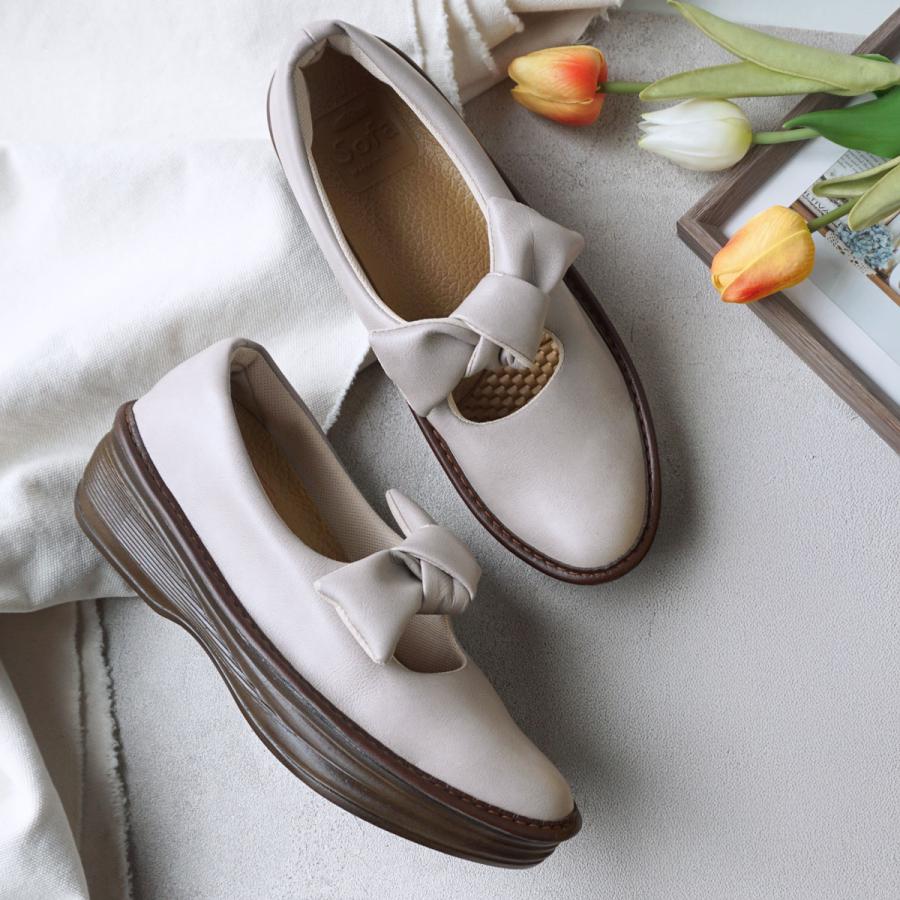 Belle＆Sofa（ベルアンドソファ） リボンシューズ 厚底 コンフォート