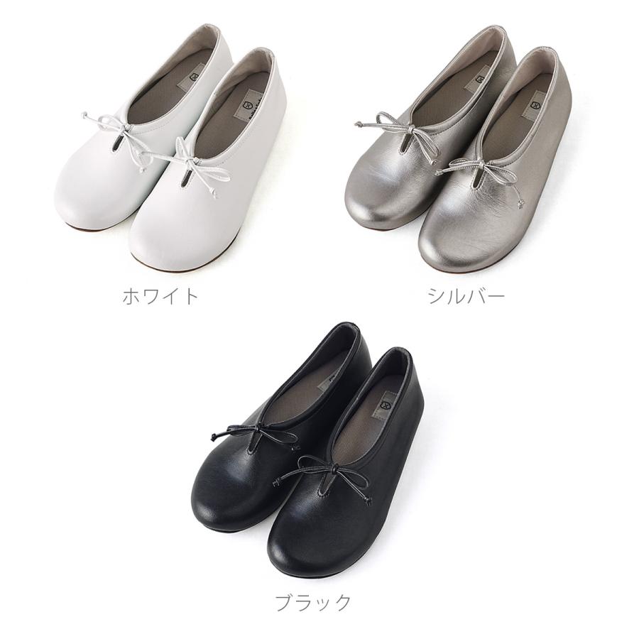 幅広特注 スリッポン バレエシューズ リボン 軽量 歩きやすい 痛くない 