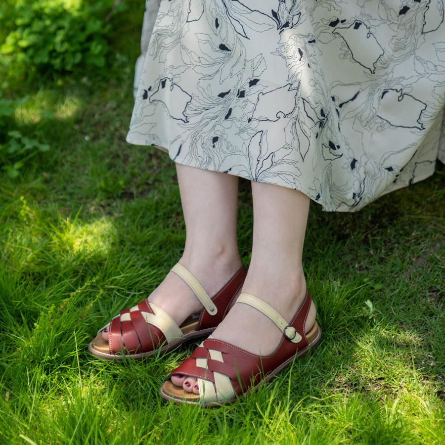 コンフォートサンダル 編み込み メッシュ フラットサンダル 旅行 軽量 持ち運び Croche クロシェ Crche Crche Belle やさしい靴工房 通販 Yahoo ショッピング