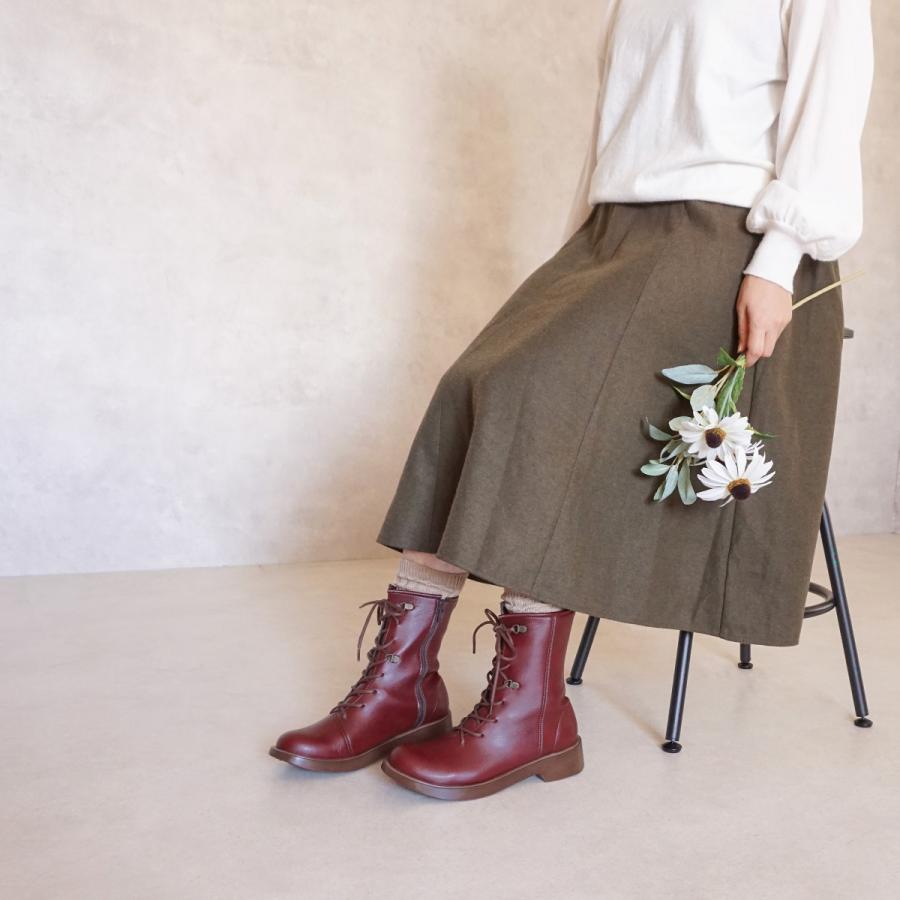 Belle＆Sofa（ベルアンドソファ） レースアップブーツ 厚底 軽量 歩き