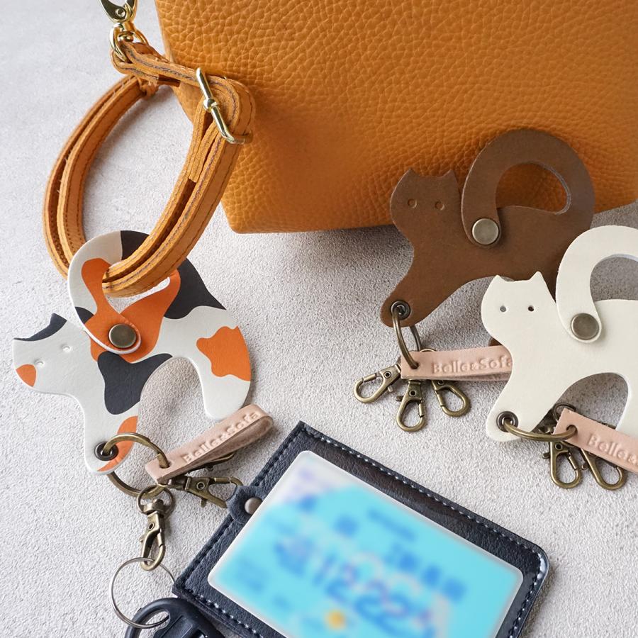 Belle＆Sofa（ベルアンドソファ） キーホルダー 猫 ねこ 三毛猫 ベルト